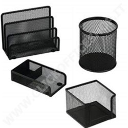 SET SCRIVANIA LEBEZ 4 ACCESSORI IN RETE NERO